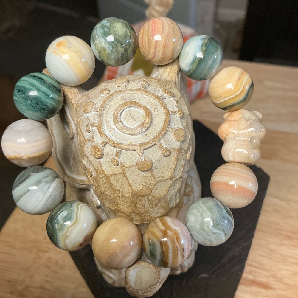 Banded Agate 14mm with CJ Hamster